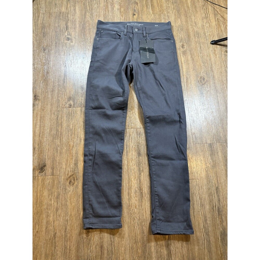 Banana Republic Traveler Pant Slim Fit 30x32 Gray Mens 5-Pocket Stretch NWT